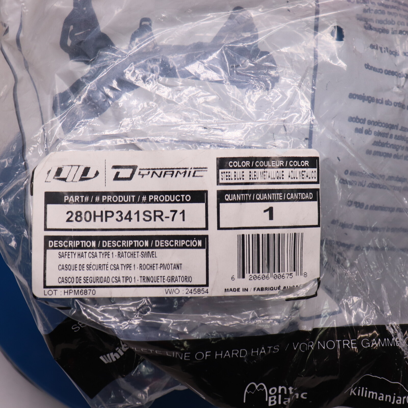 PIP Dynamic Dom Hard Hat Steel Blue Universal 280-HP341SR-71