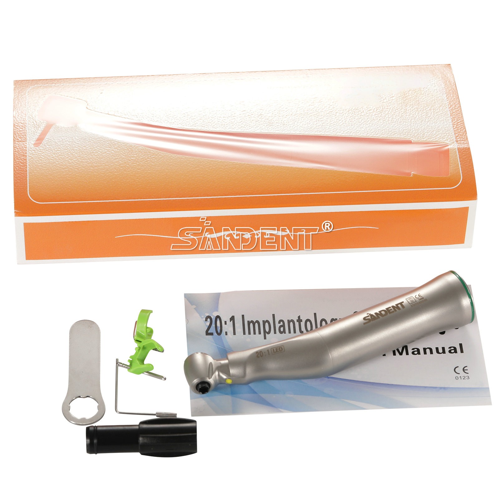 20:1 Dental LED Implant Contra Angle Handpiece for W H Surgical Motor
