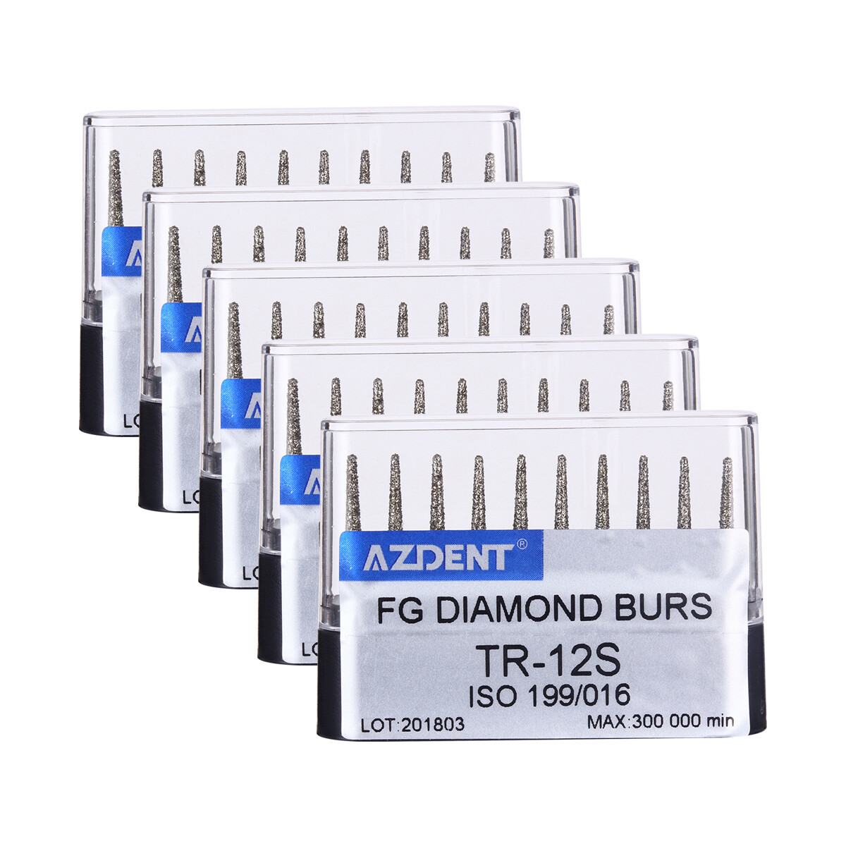 10 pcs Dental Super Coarse Diamond Burs TR-12S 1.6mm For High Speed Handpiece