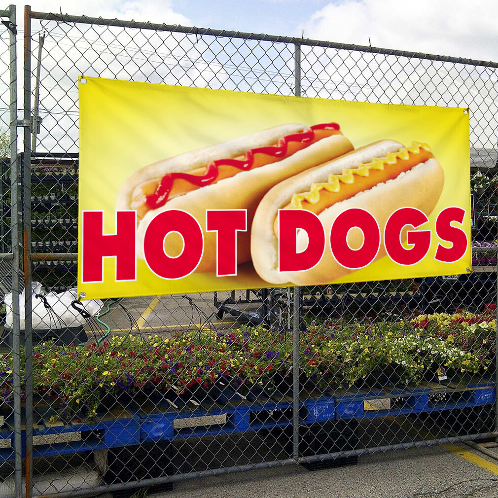 Vinyl Banner Multiple Sizes Hot Dogs Outdoor Advertising Printing G Outdoor
