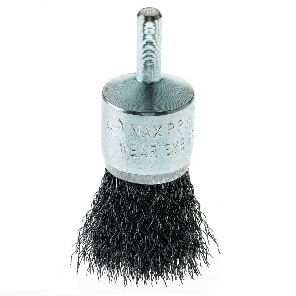 5 Pack – 3/4″ Crimped Wire End Brush Carbon Steel with 1/4″ Shank