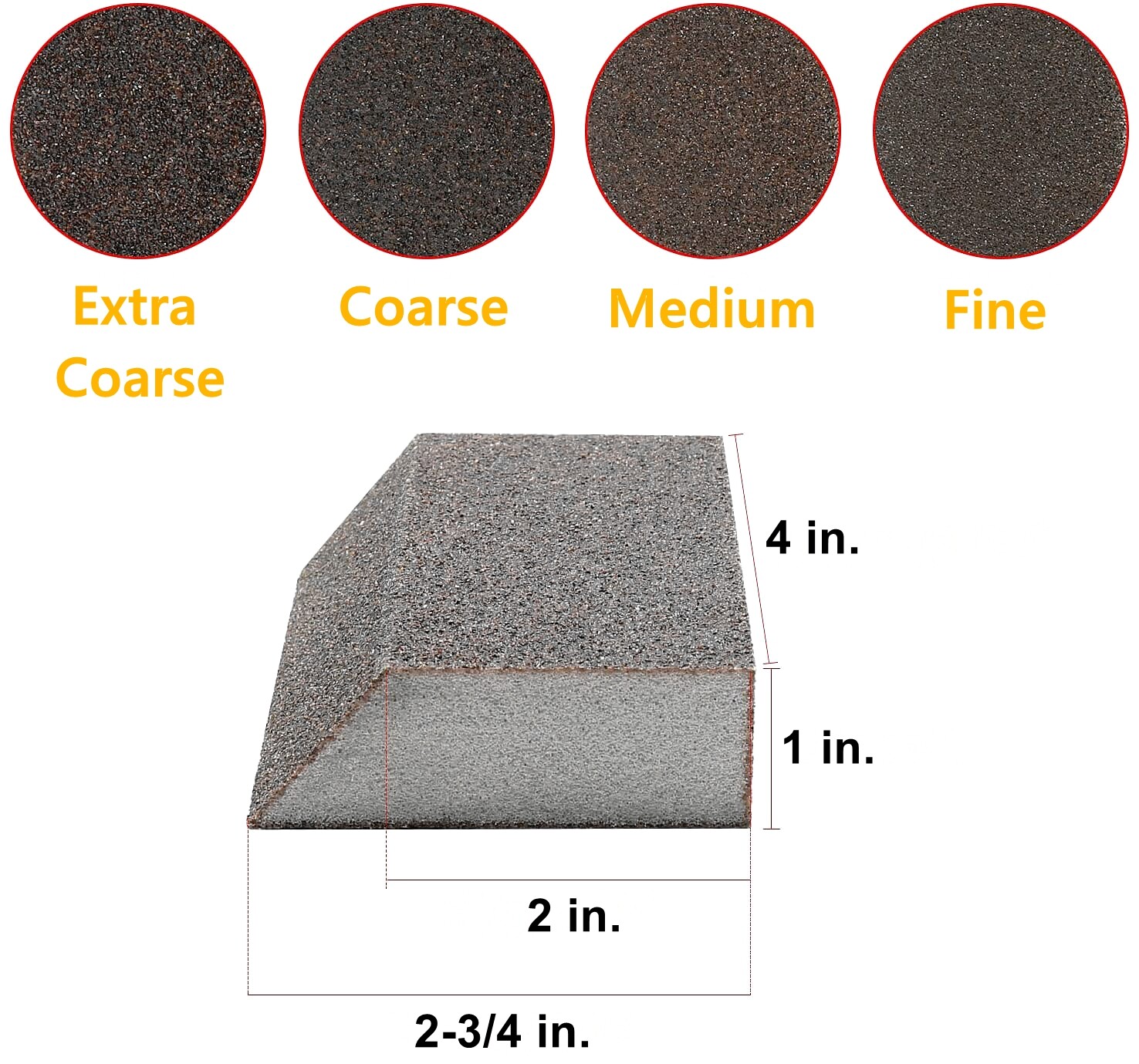 16 PACK Angled Sanding Sponge Block 40 60 80 120 Grit for Grinding Wood Metal US
