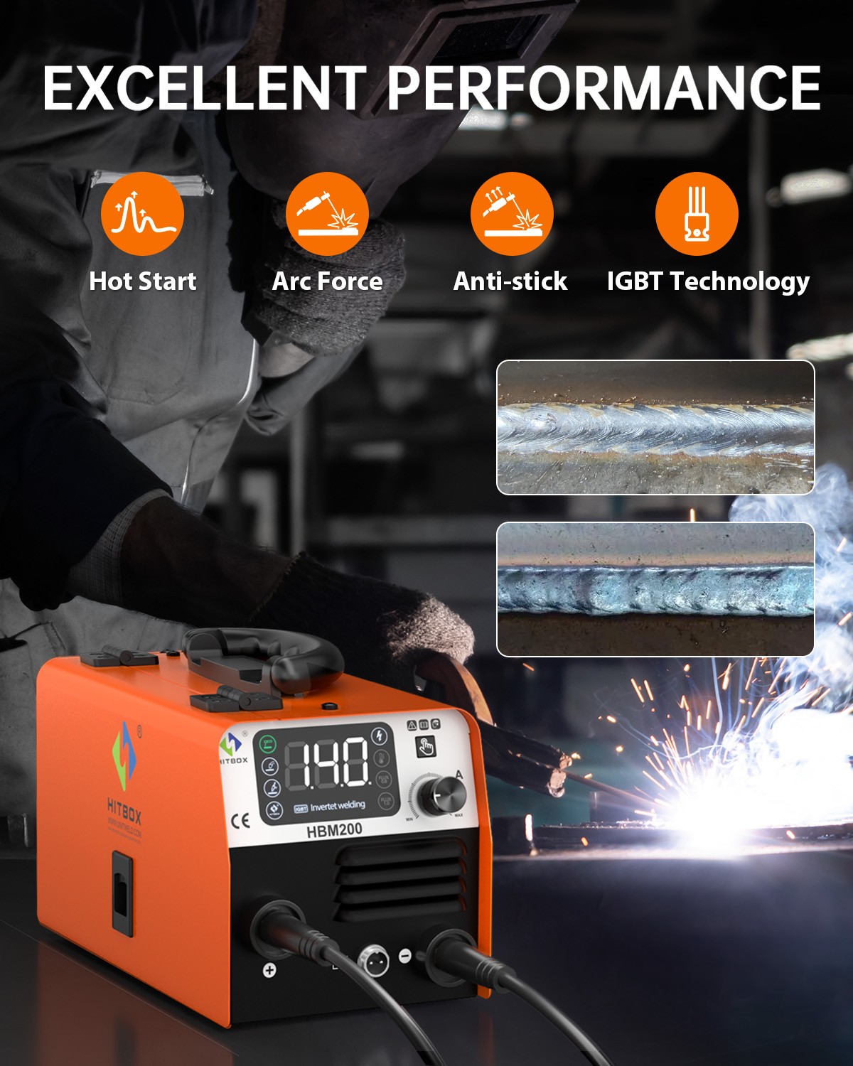 200A 110V/220V Gasless MIG Flux Core ARC/Lift TIG/MMA Welder &TIG Torch Home DIY