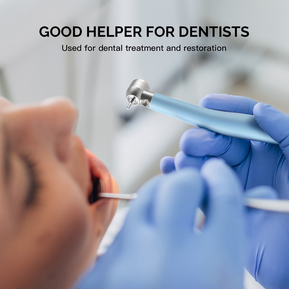 AZDENT Dental Plastic E-generator LED High Speed Handpiece 3 Spray 2/4Hole Green