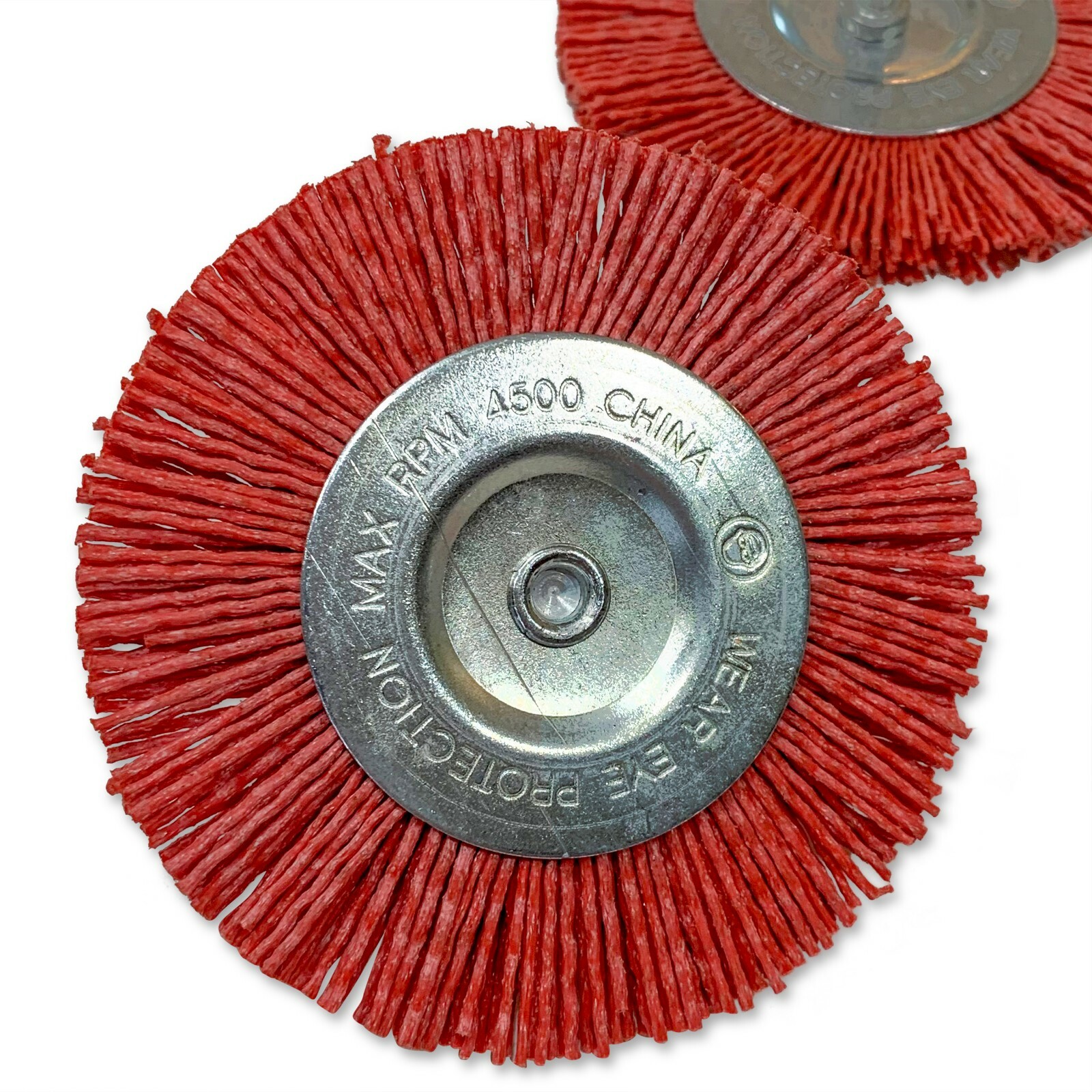 4″ Nylon Flat Brush 1/4″ Shank Coarse 3 Pack Abrasive Drill Brush Wheel