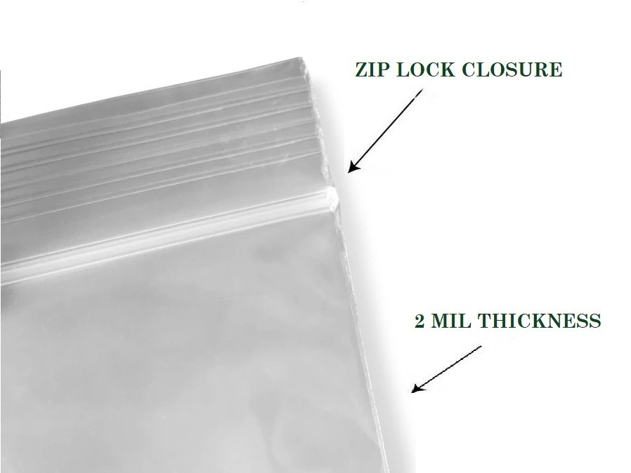 1000ct Clear Resealable 3″x5″ Zip Seal Top Lock 2MIL Clear Plastic Bags Baggies