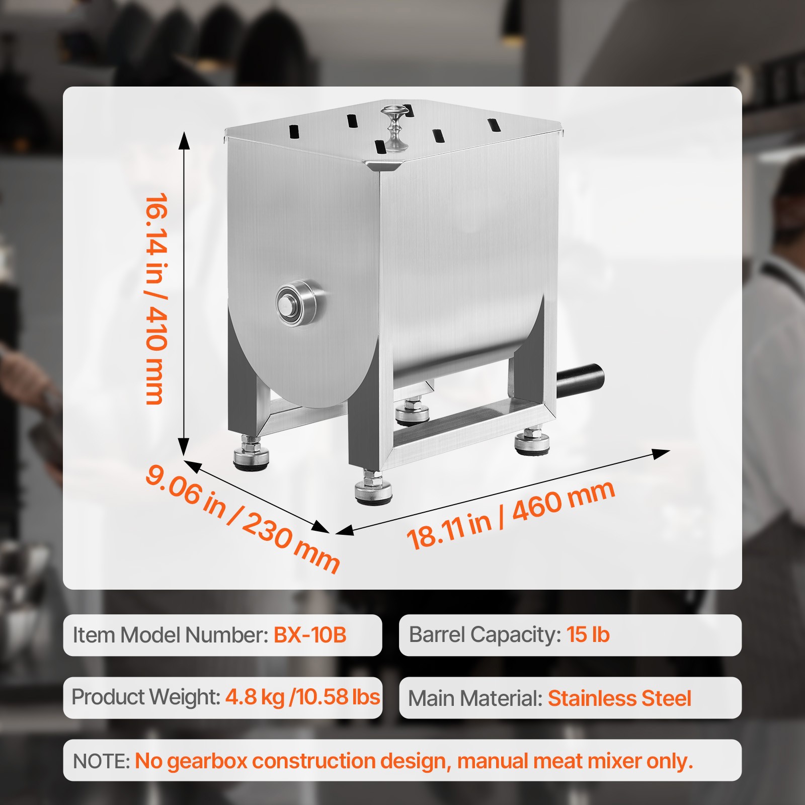 Uimoso 15/30/60/80/120lb Manual Meat Mixer Meat Sausage Hand Mixing Machine