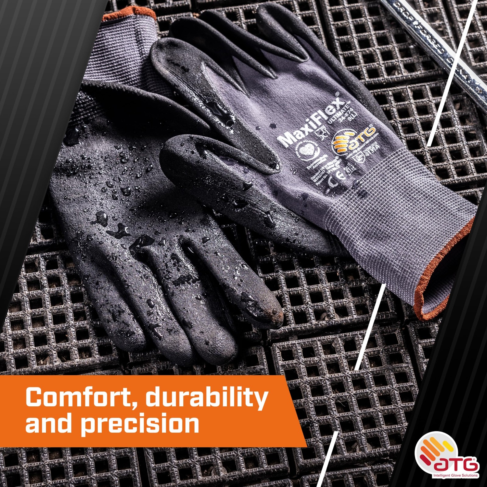 MaxiFlex PIP 34-874/M MaxiFlex Ultimate, Foam Nitrile Palm Coated Gloves, Gra…