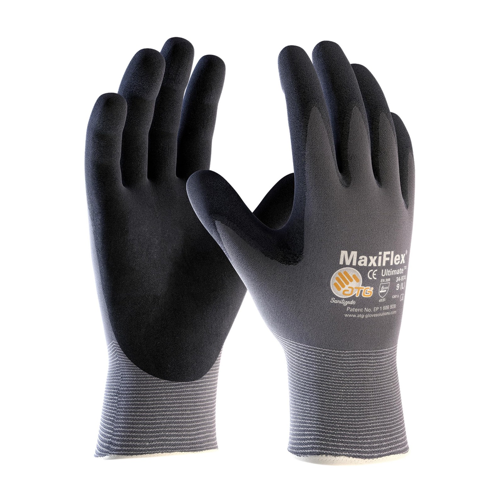 MaxiFlex PIP 34-874/M MaxiFlex Ultimate, Foam Nitrile Palm Coated Gloves, Gra…