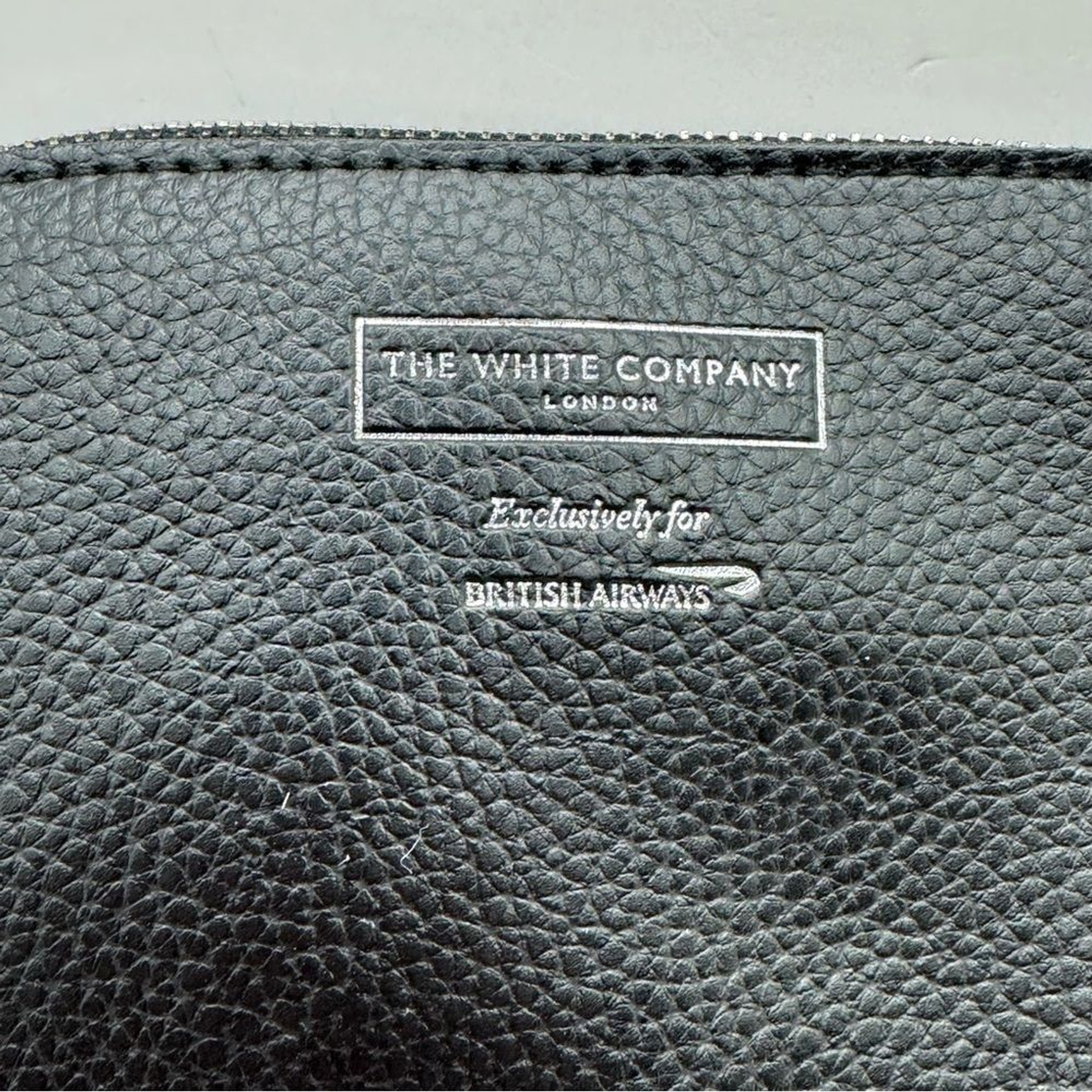 The White Company British airways black travel makeup cosmetic bag pouch