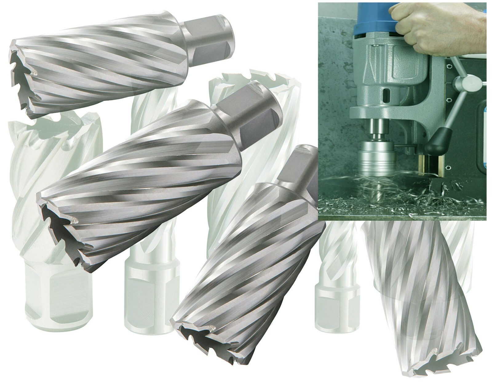 HSS Annular Cutter 1-1/2 In.x 2 In. with 3/4 In.Weldon Shank Metal Hole Cutters
