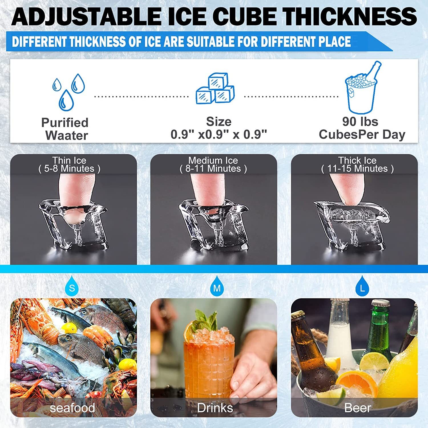 Built-in Commercial Ice Maker Stainless Steel Bar Restaurant Ice Cube Machine