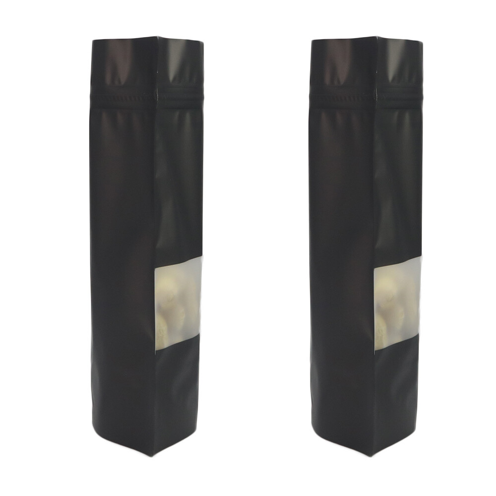 Matte Black Food Grade Aluminum Zip Seal Bags for Doughnut Hole Products 9x13cm