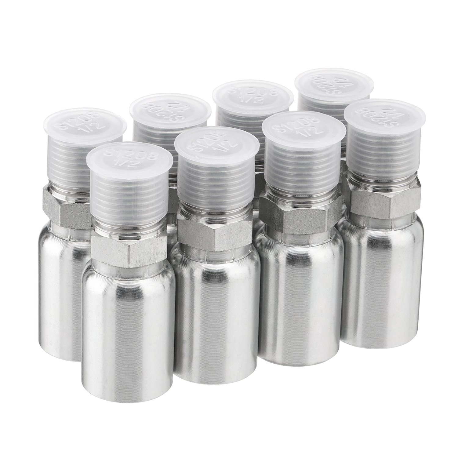 12 Pack 1/2″ I.D. Hose x 1/2″ NPTF Male Hydraulic Hose End Crimp Fittings