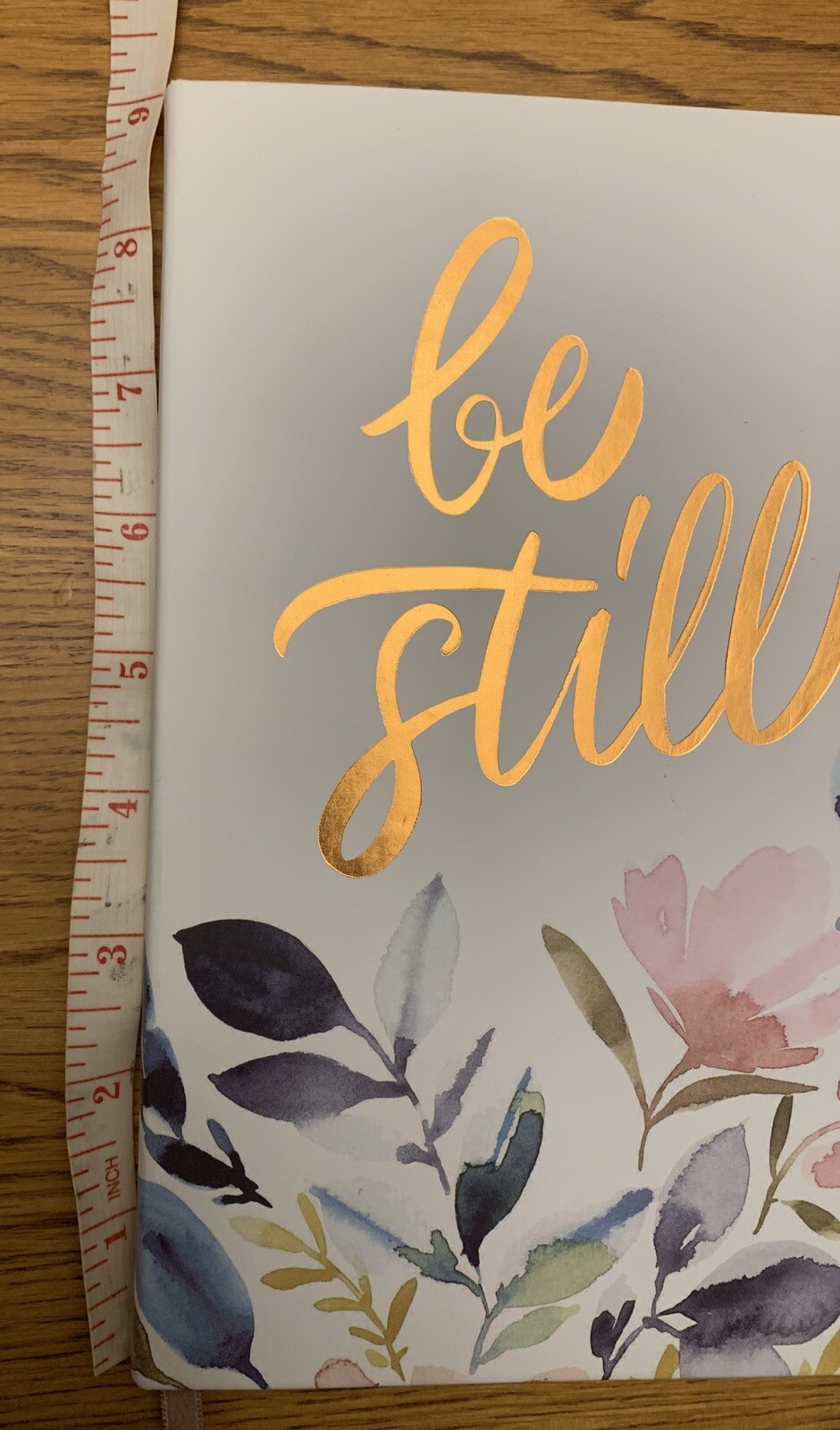 Be Still White Faux Leather Journal Christian Gifts Bible verses floral Diary