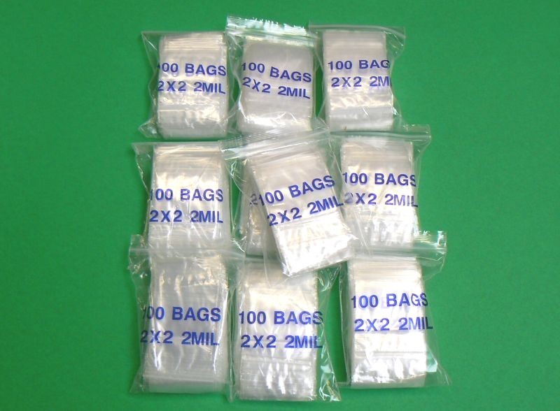 1000 Bags Reclosable 2mil 2×2 Clear Zip Squeeze Seal Top Lock 2×2 Poly Baggies
