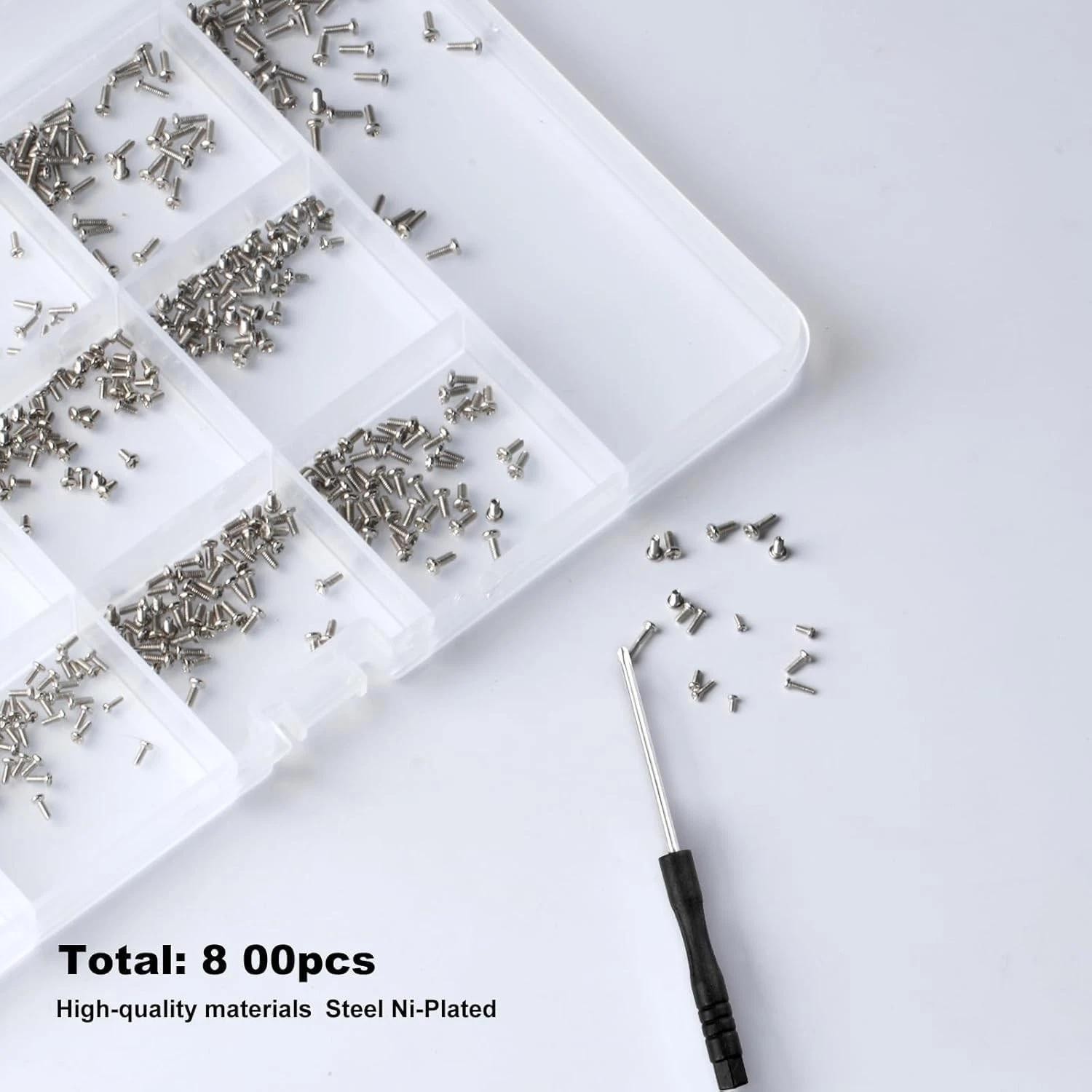 800 Pcs Tiny Screws for Electronics Micro Small Mini Phillips Pan Head Machine
