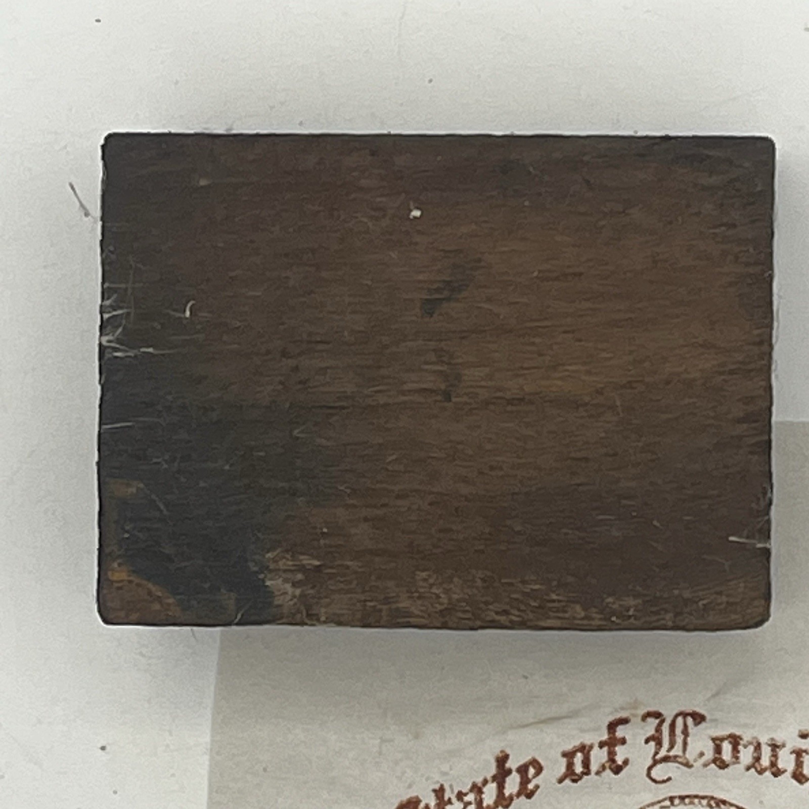 Letter Press print Block Louisiana Health Dep Nola VTG Seal 2 X 1 1/2inch