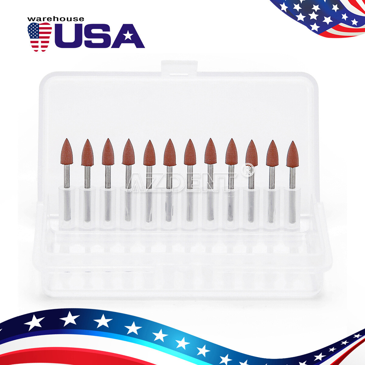 12pcs Dental Polishing Polishers Bur FG 1.6mm Mini Points Brownie Friction Grip
