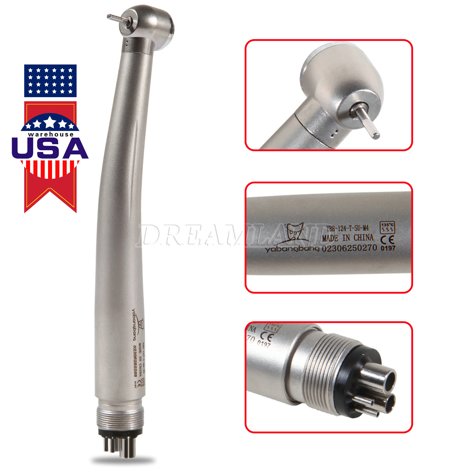 Yabangbang Dental High Speed Handpiece No LED /1:5 1:1 LED Contra Angle
