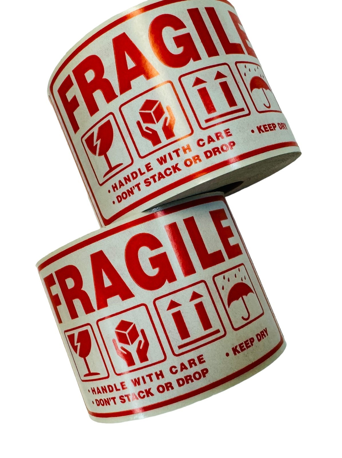 2×3 FRAGILE/DON’T STACK OR DROP/KEEP DRY, 500 labels per roll, 1-60 Rolls