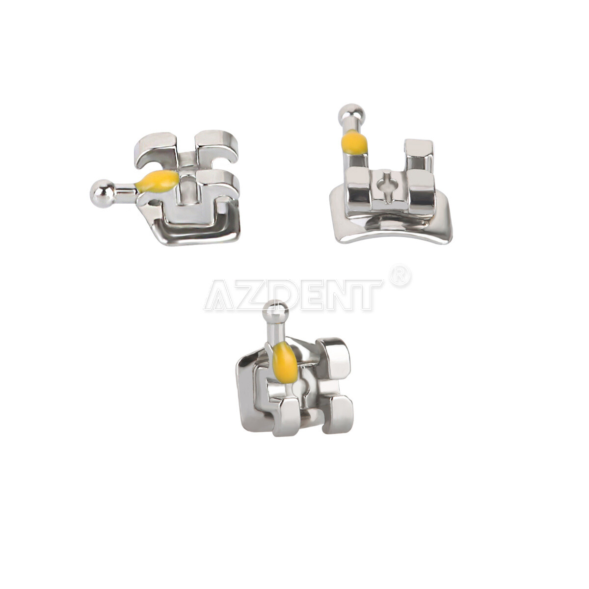 10X AZDENT Dental Orthodontic Metal Brackets Braces Standard MBT.022 Hooks 3 USA