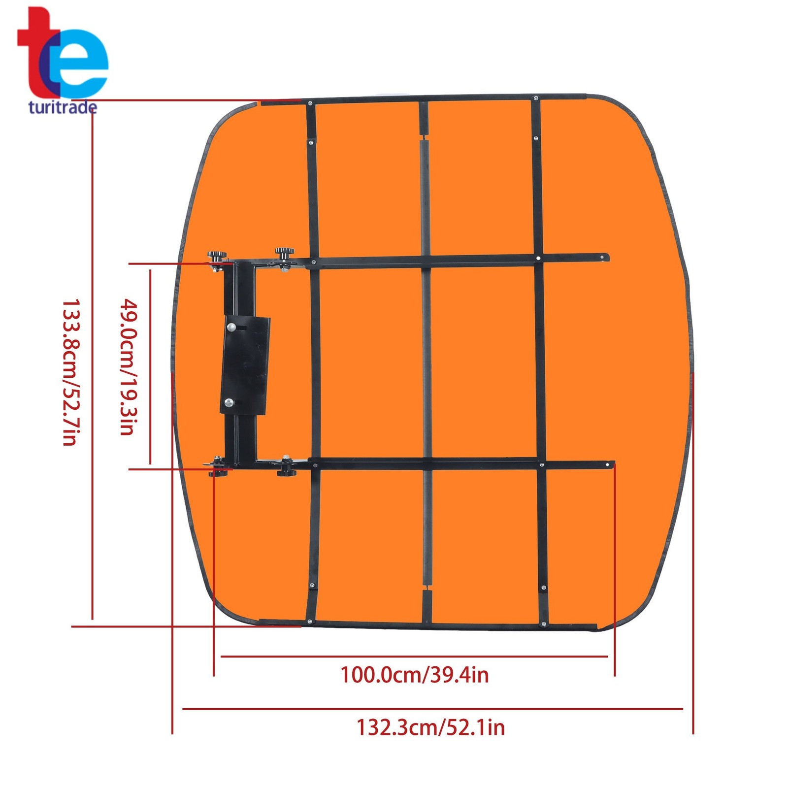 Orange Canopy For ROPS 52″ X 52″ Tractor and Mowers Umbrella 2″ x 2″ or 2″ x 3″