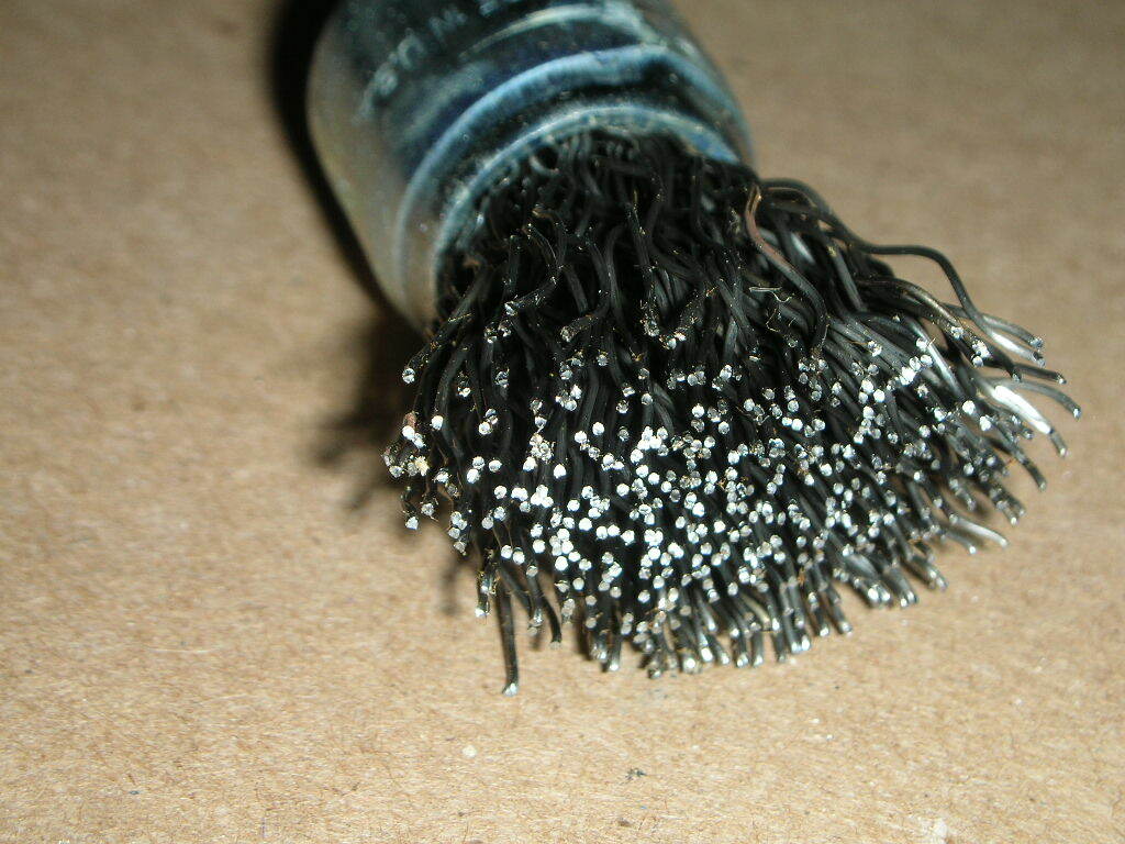 WEILER 10008 EBA-21, 3/4″ Steel Crimped Wire End Brush 1/4″ Shank .020″ Wire USA