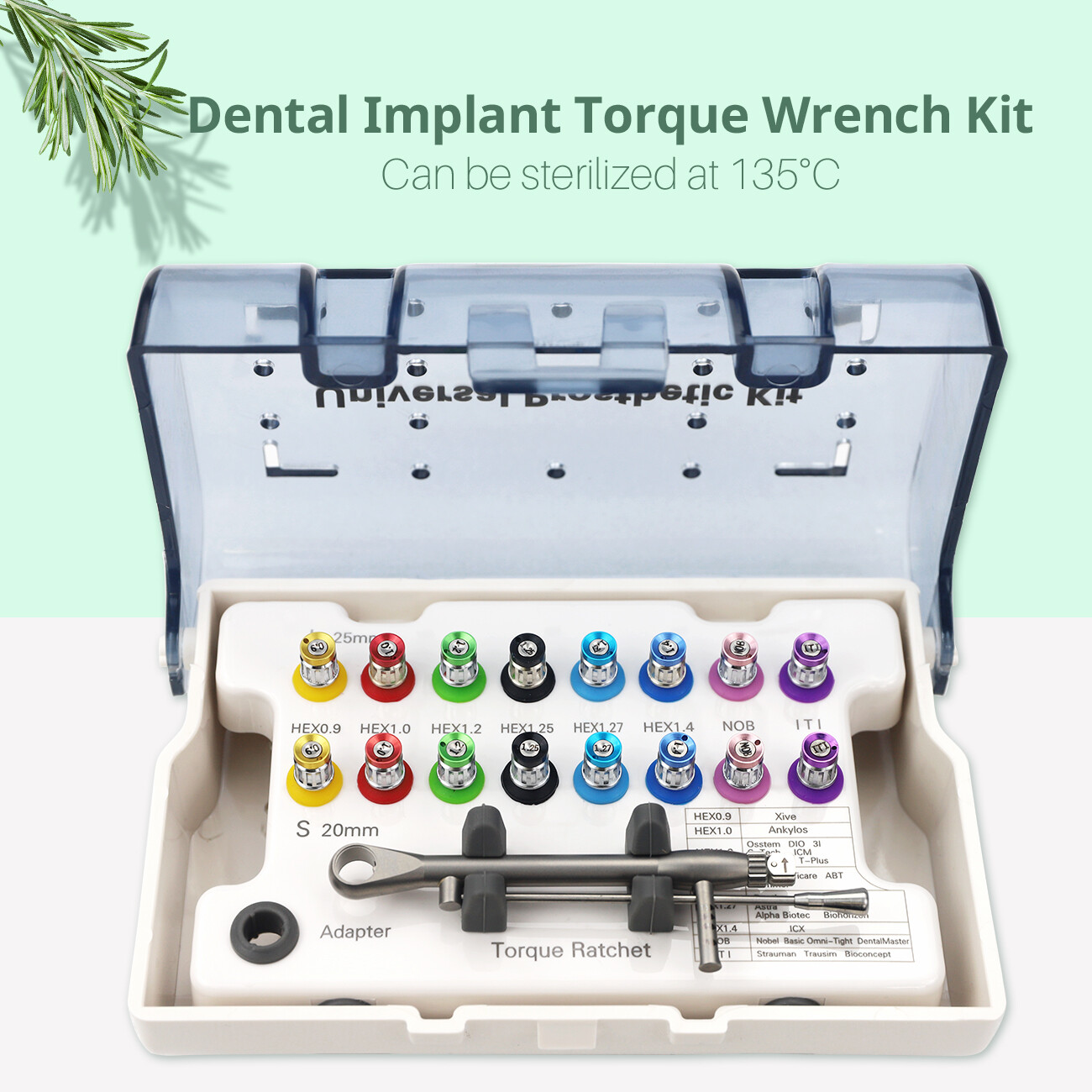 Dental Universal Implant ProstheticTorque Wrench Screw Driver Autoclavable 135°C