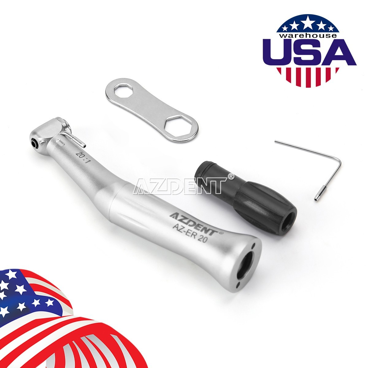 AZDENT Dental LED/ Implant 20:1 Contra Angle Push Button Surgical Handpiece