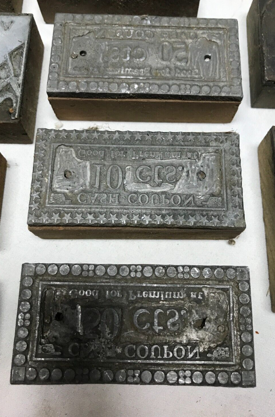 VTG Lot Letter Press Block Stamp Ink Print Type Advertising Wood Copper 2002-23B