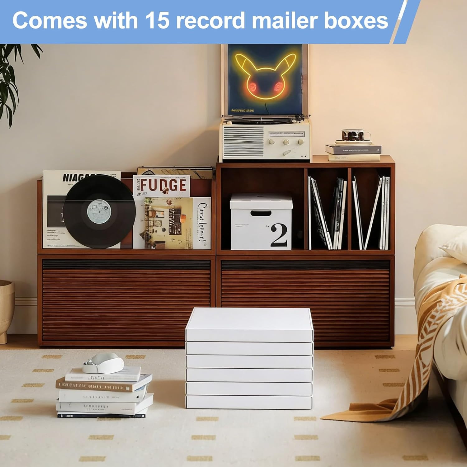 15 Sets Vinyl Record Mailers, 12.5″ X 12.5″ X 1″ LP Shipping Mailer Boxes, White