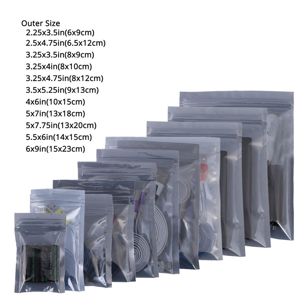 Assorted Sizes GlossyTranslucent Anti Static Mylar Sealable Zip Lock Pouch Bag M