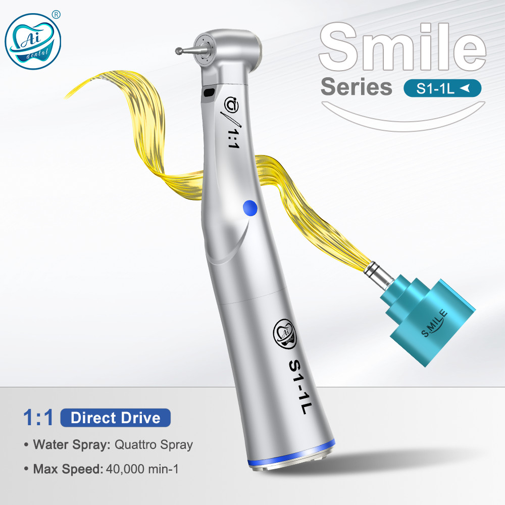 AI Dental Electric 1:1 Direct Drive Fiber Optic Low Speed Handpiece Contra Angle