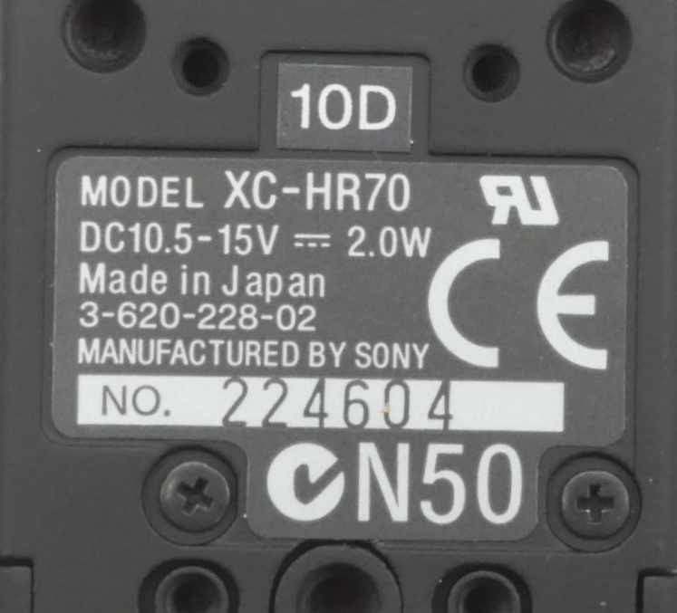 Sony XC-HR70 65dB DC10.5 – 15V 2.0W CCD Camera -Unused-