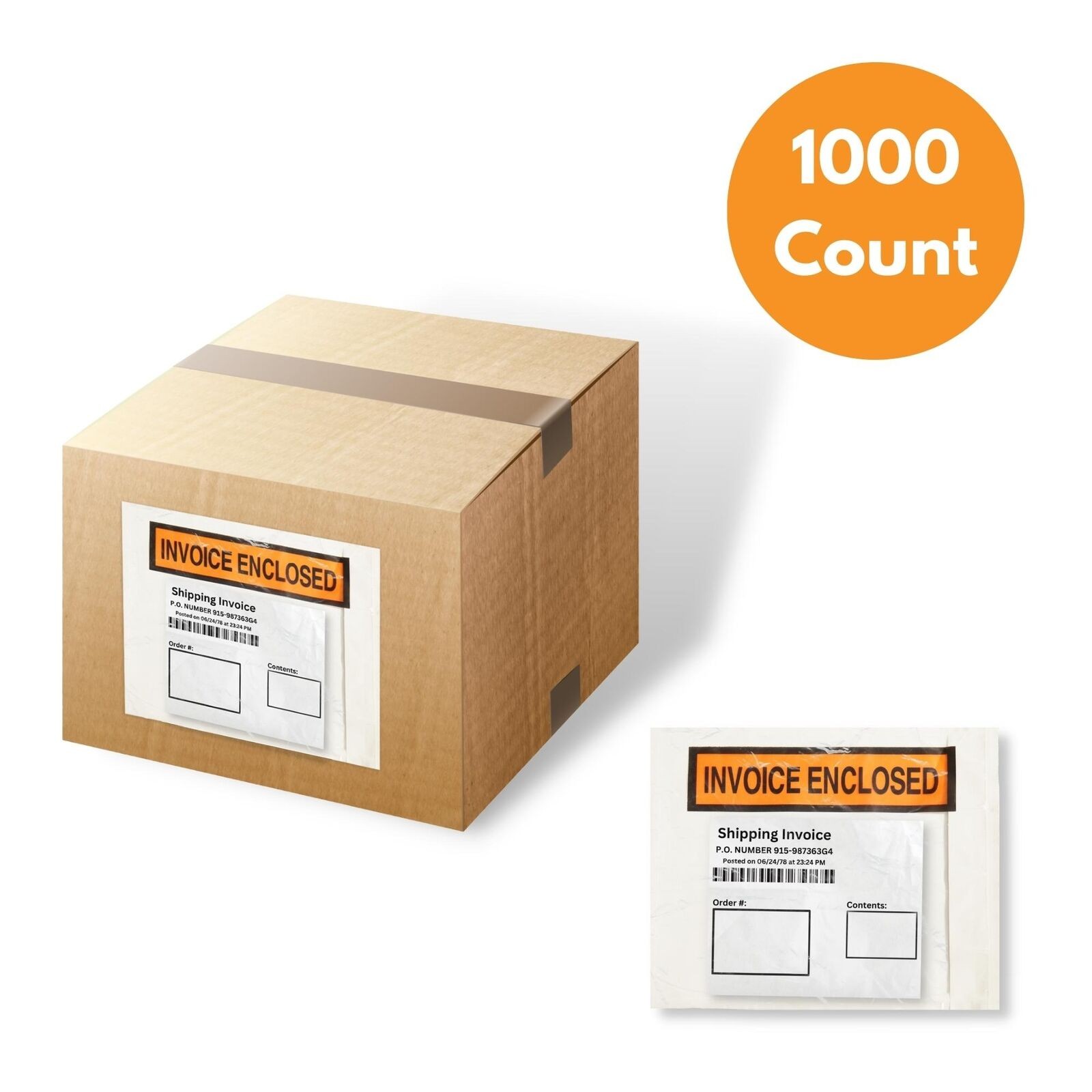 4.5″ x 5.5″ Invoiced Enclosed Envelopes Panel Face Back Side Loading 1000 Pcs