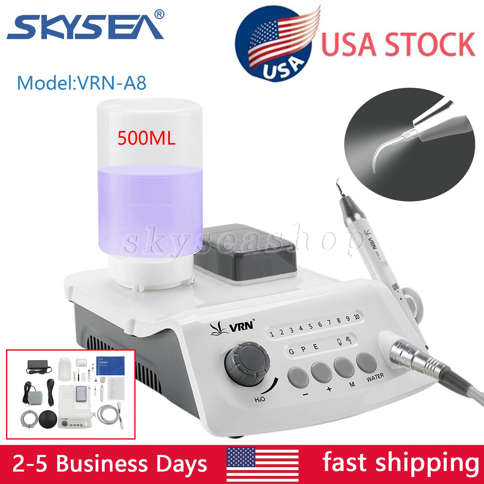 Dental Ultrasonic Scaler & LED Detachable Handpiece Auto Water Supply USA STOCK