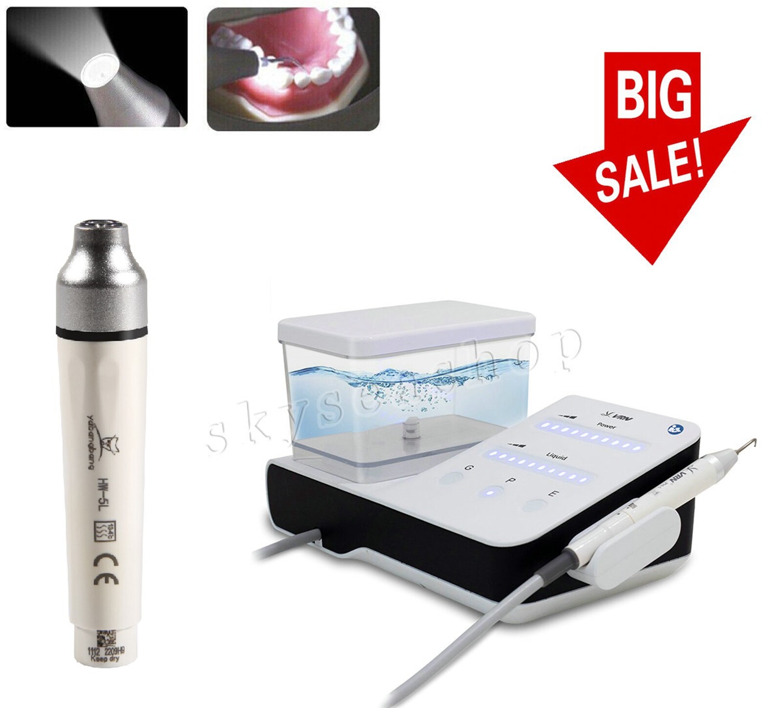 Dental Ultrasonic Scaler w/ LED Handpiece Scaling Perio Endo Auto Water Supply