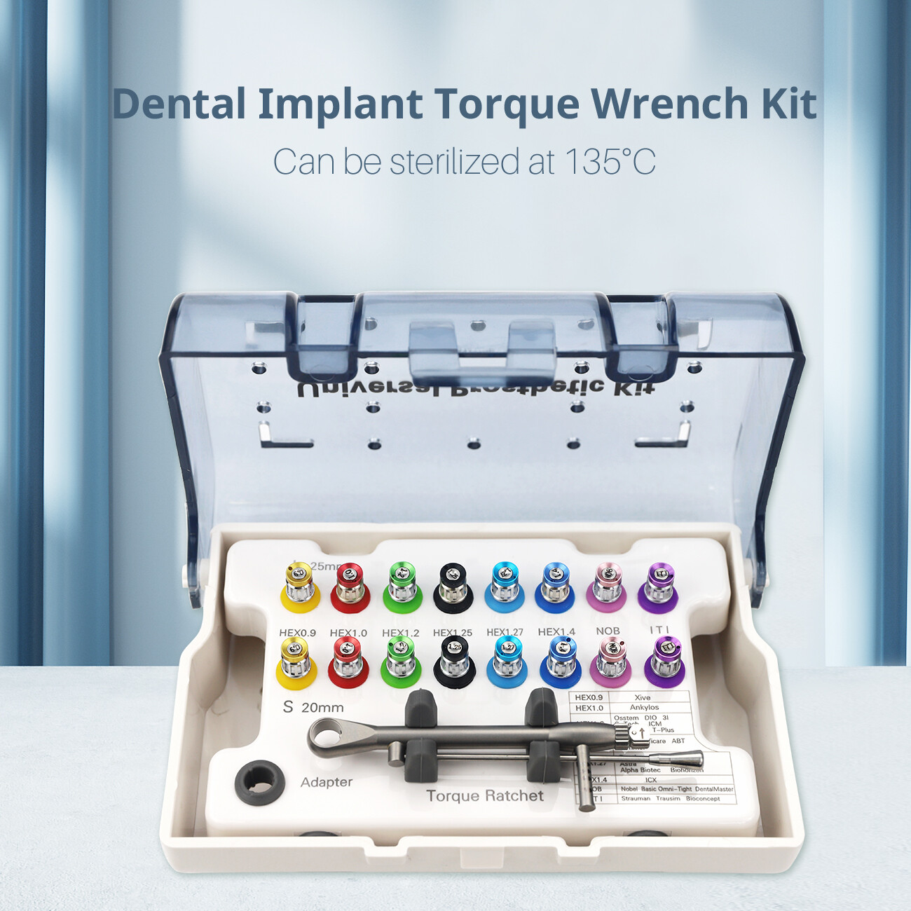 Dental Universal Implant ProstheticTorque Wrench Screw Driver Autoclavable 135°C
