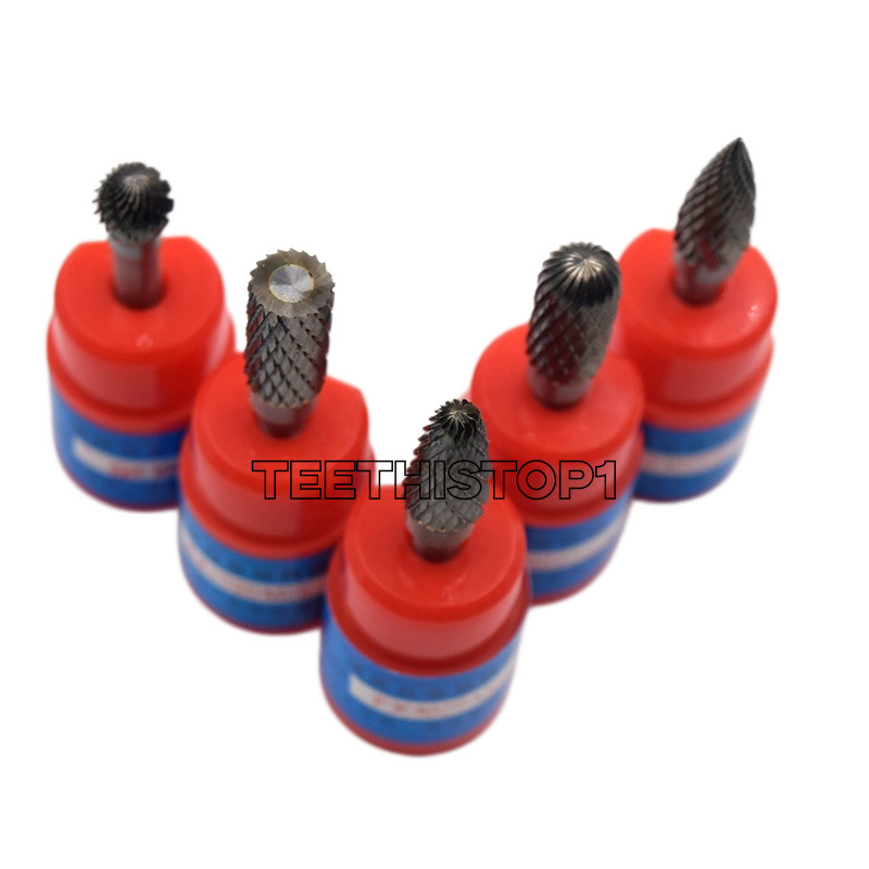 5 Types Dental Cutting Tool Grinder 1/4″ Cylindrical Cut Tungsten Carbide Bur
