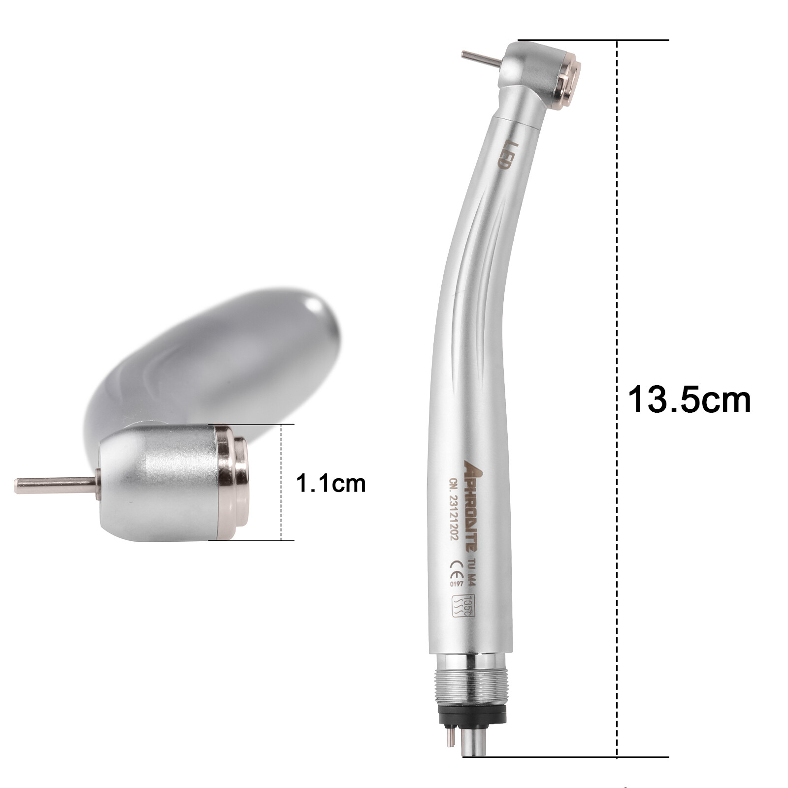 NSK Type Dental LED High Speed Handpiece Internal Triple Spray Push Button 4H CE