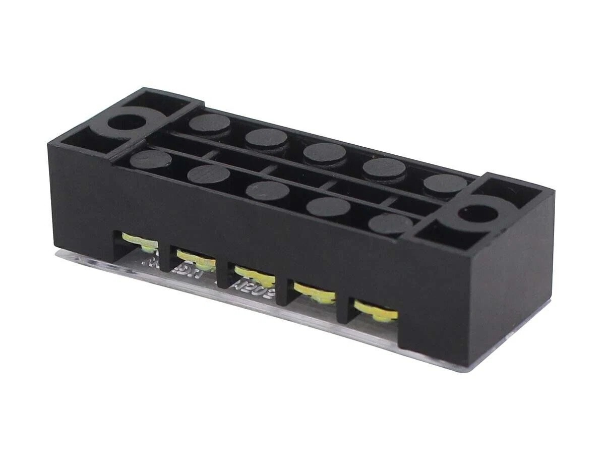 5 sets 600V 15A Dual Row 8 Position Screws Terminal Electric Barrier Strip Block