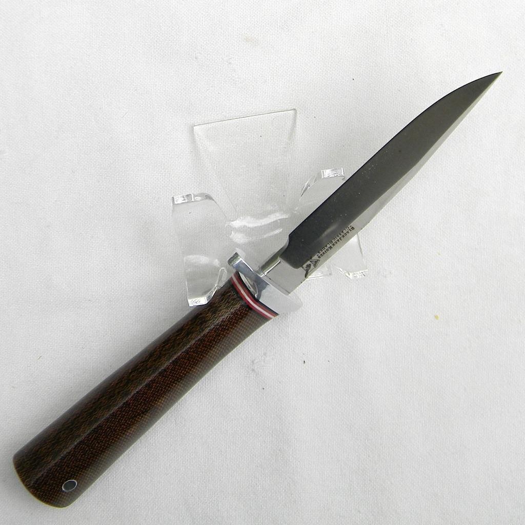 Blackjack USA 1990s Model 2 knife, green micarta, A2 tool steel, orig sheath NIB