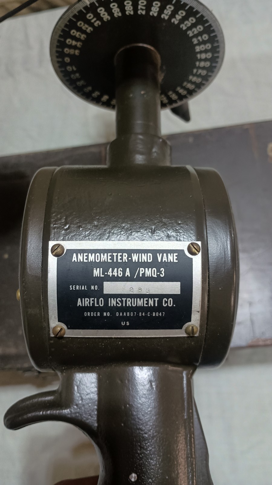 Vintage Us Army PMQ-3 Wind Measuring Instrument Wind Speed Meter Vietnam Era