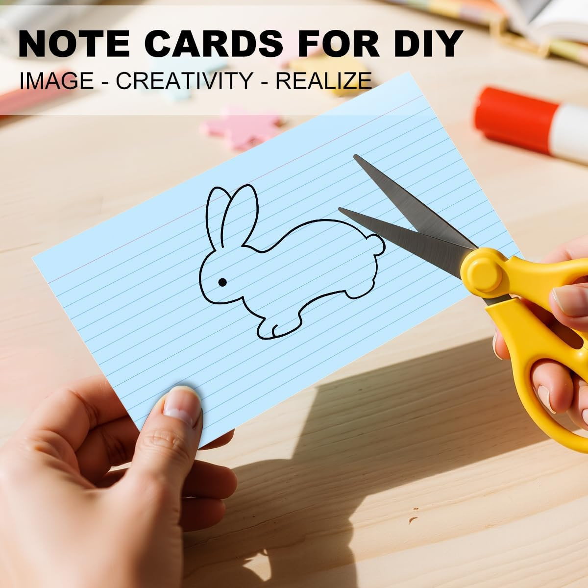 100 Count Colored Index Cards 5×8 Lined Colorful Notecards 4 Color Lined Flashca