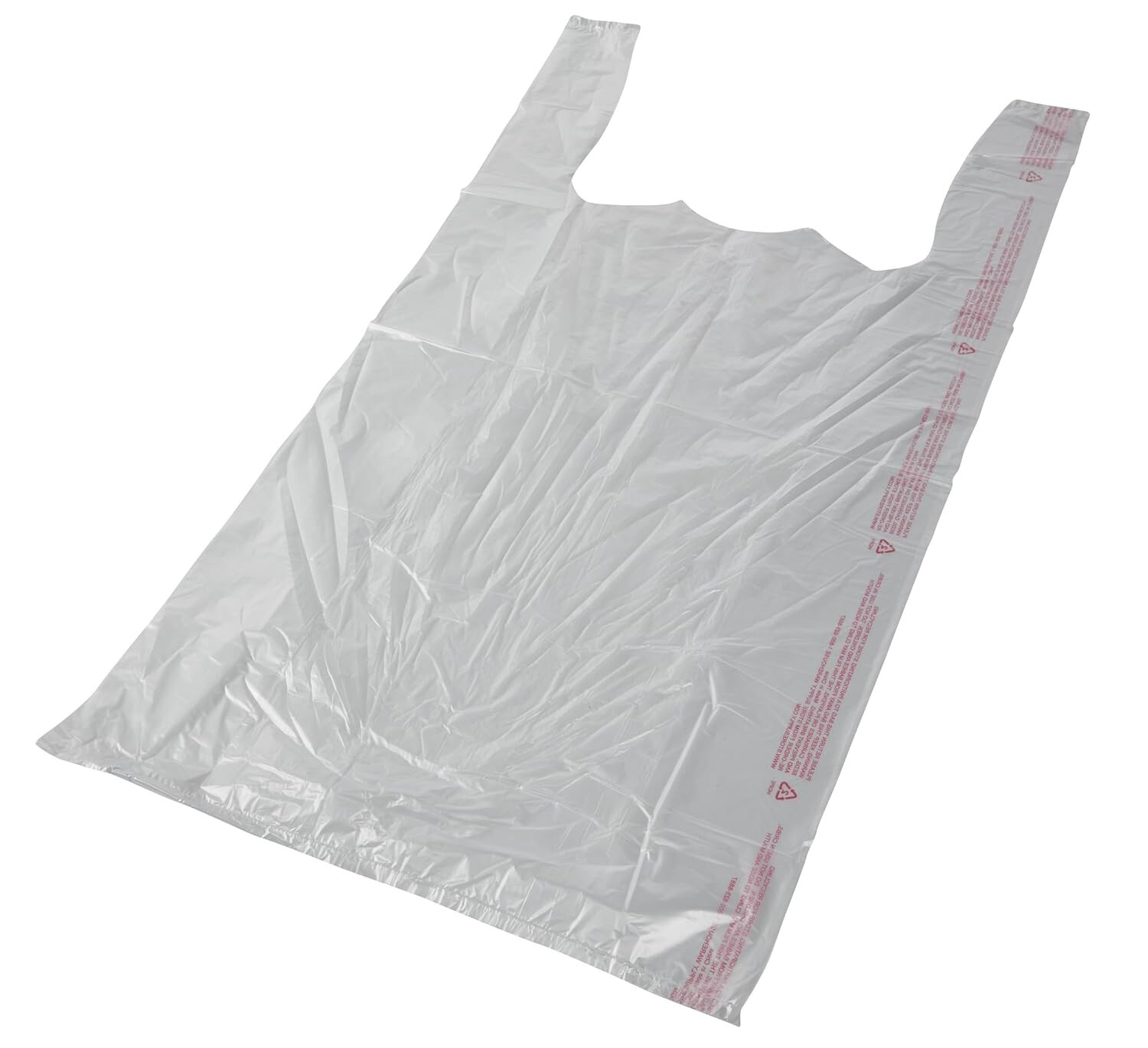 Clear Plastic Bags T-Shirt 1000 Retail Supermarket Grocery Handles 11 ½ x 6 x 21