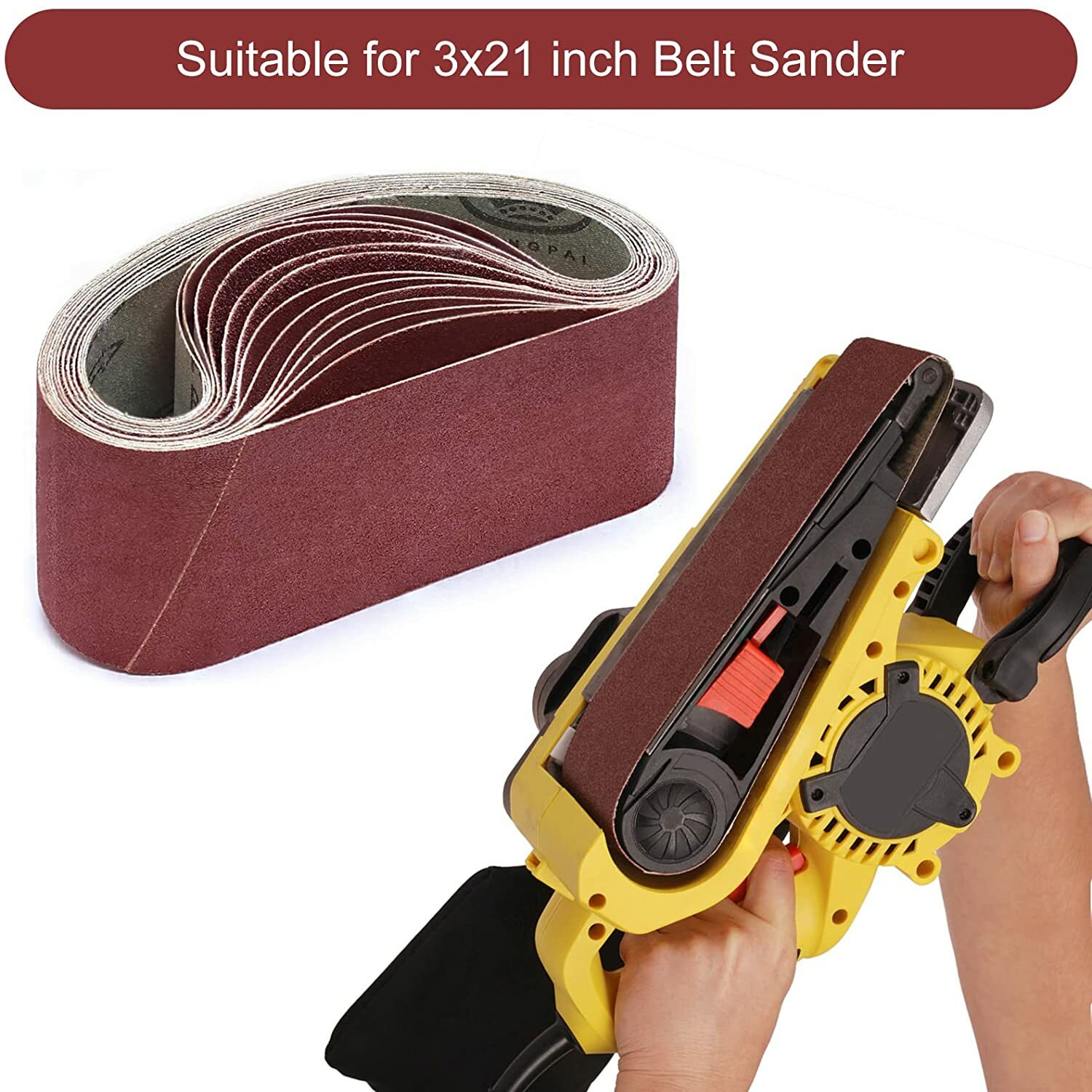 40PCS Belt Sander Sandpaper 3×21 Sanding Belts 40 60 80 120 150 240 400 Grit US