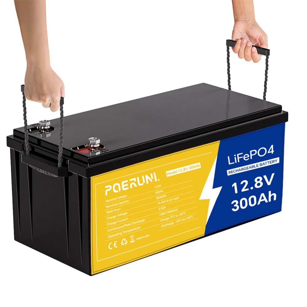 300Ah 12V LiFePO4 Lithium Battery Deep Cycle Built-in BMS For Solar RV Off-grid