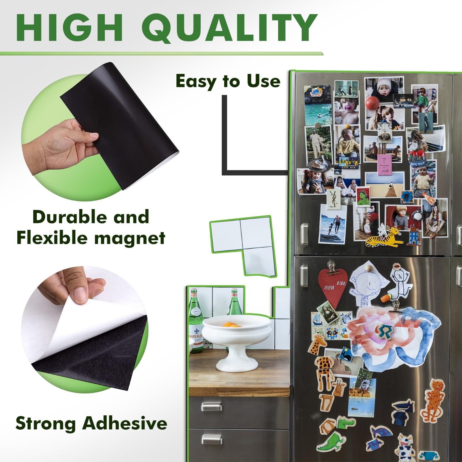 Strong Flexible Self-Adhesive Magnetic Sheets 8.5 x 11 20 Mil 12PCs Stone City