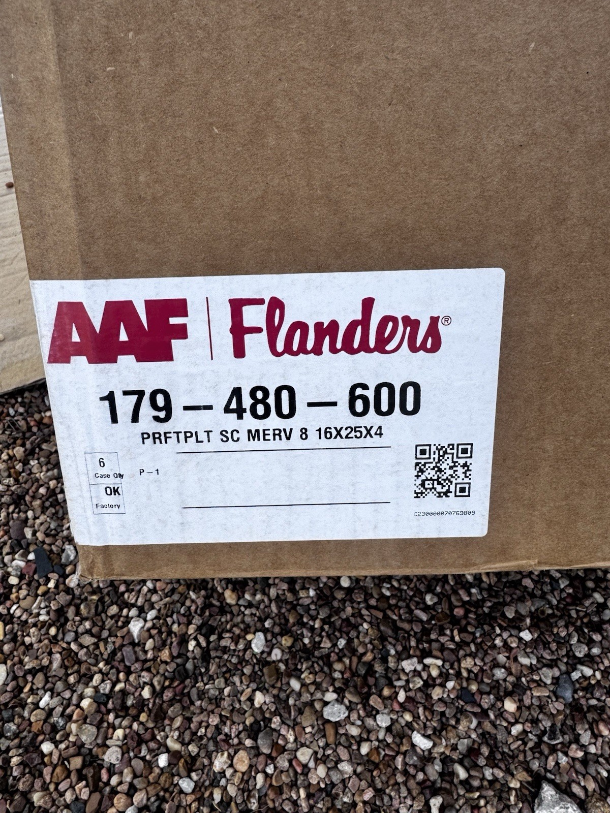 AAF FLANDERS 179-480-600 Merv 8 16X25X4 Sold As 6 Pack New Sealed